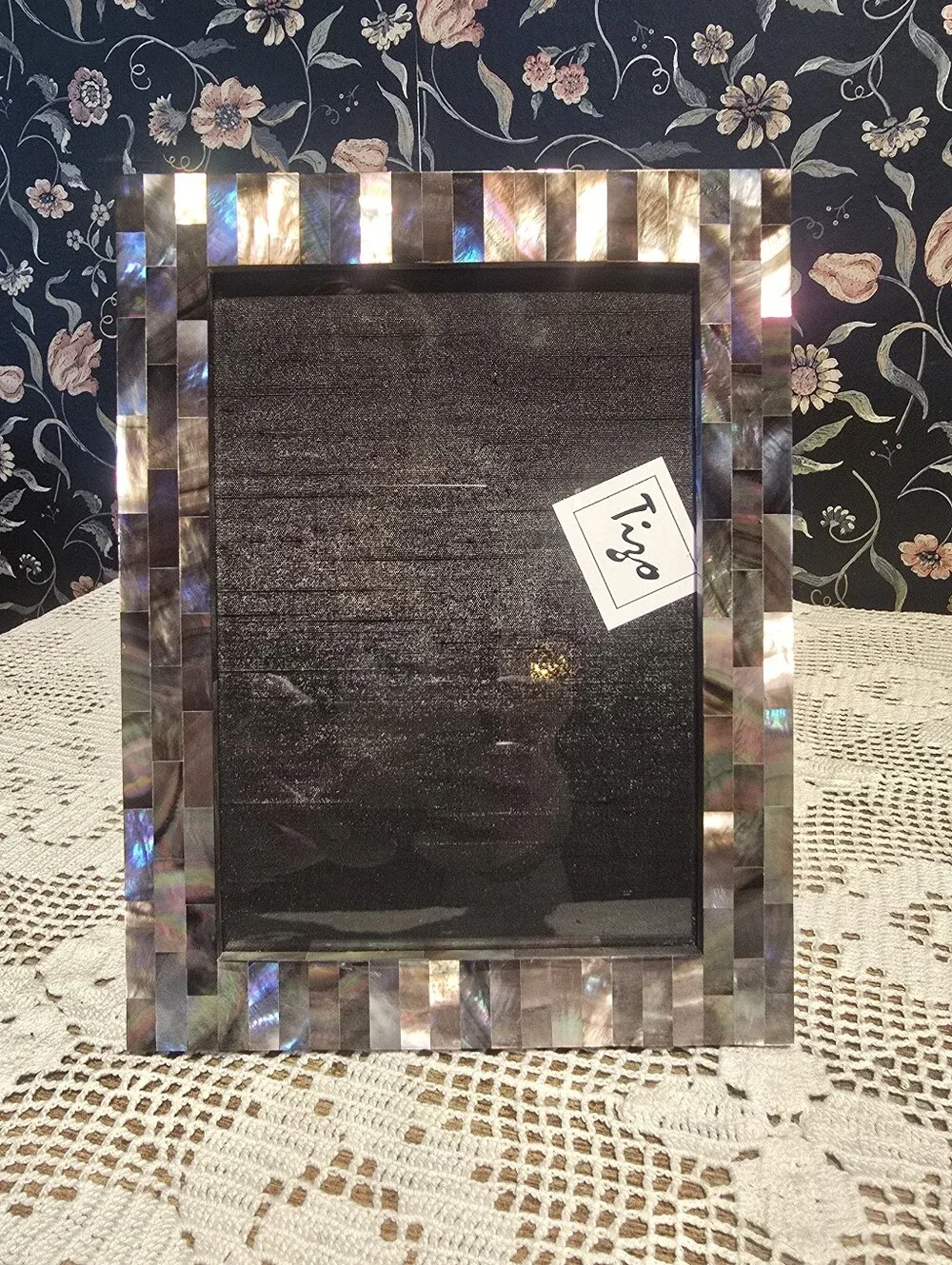 TIZO Black Mother-of-Pearl Mosaic Photo Frame 5x7 NEIMAN MARCUS